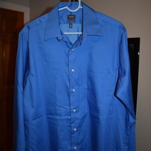 Men's Blue Size Large Business Casual Button-down Long Sleeve Shirt